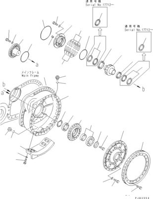 コマツーブルドーザーD375A-6 移動組立 最終ドライブ 195-27-00930 195-27-00931 195-27-00820 195-27-00830 195-27-00900