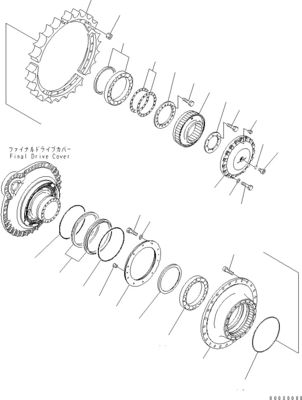 オリジナルの掘削機 最終ドライブ 198-27-00611 198-27-00630 コマツーブルドーザーD475A-5EO
