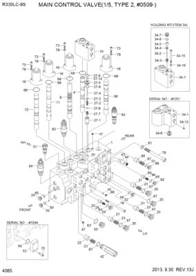 31N9-17000P 31Q9-17001P 31Q9-17002P ハイデーの掘削機 R330LC-9S R330LC-9SH ハイドロリックメイン制御バルブ 建設機械部品 後売り 高品質 オリジナル