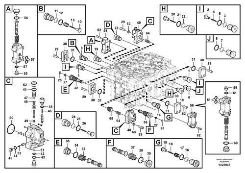VOE14634178 VOE 14634178 VOLVO EC480D EC480DHR用 掘削機 ハイドロリック メインコントロール バルブ 建設機械 部品 後置品 高品質 オリジナル